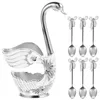 Scoops de café Swan Fork cuillère combinaison de desserts de desserts Spoons Espresso Mur suspendu à la maison Scoop Home Stimulation en alliage de zinc Service