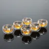 Wine Glasses 12pcs/pack Volume 50ml Small Size Double-Wall Transparent Glass Cup Teapot Tool