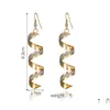 Dangle & Chandelier Punk Women Frosted Twist Earring Lady Girl Earrings Charm Jewelry Valentines Day Gift Sier Gold Black 3 Colors Dr Dhn5U