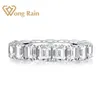 Wong Rain 925 Sterling Silver Emerald Cut Created Moissanite Gemstone Diamonds Bröllopsförlovningsring Fina smycken Hela Y1125706507