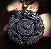 Vulkanische Obsidian Phoenix Dragon Yin Yang Pendant Halskette Ppuk Stock 9619539