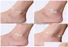 Anklets New 925 Sterling Sliver Ankle Bracelet For Women Foot Jewelry Inlaid Zircon On A Leg Personality Gifts 527 T2 Drop Deliver2838319