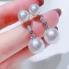 Orecchini a pennaglie Caoshi squisito gioielli di fidanzamento femminile simulato con caduta di perle con abbagliante regalo di moda di zirconia