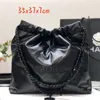 10a de alta qualidade designer mini 22Bag Bag de couro genuíno bolsa de ombro da senhora Designers de luxo Bolsa Bolsa Calfskin acolchoado bolsa preta ombro feminino com caixa