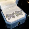 Stud -oorbellen Xuye Fashion Bow CZ Stone Ear Studs 925 Zilveren naald Elegante temperatuur sieraden Koreaans Koreaans