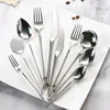 Forks 304 Aço inoxidável Tabela de mesa ocidental Principal sobremesa de sobremesa de colher prateada espelho polido de luxo conjunto de utensílios de cozinha seguros