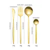 Set di stoviglie 24 pezzi da tavolo dorato set di coltelli in acciaio inossidabile cucchiaio posate posate per posate regalo drop drop drop drop home giardino cucina dhsa8