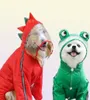 Köpek giyim sevimli kurbağa yağmurluk tam vücut kapağı şapka şeffaf brim yağmur ceket giysileri orta büyük perros kedileri xxl7xl5791829