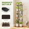 Decorative Figurines Bamworld Tall Plant Stand Indoor Metal Shelf Black Holder Large Rack For Mutiple Plants Pots