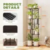 装飾的な置物Bamworld Tall Plant Stand屋内金属棚ブラックホルダー反応植物用の大きなラック