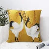 Pillow Golden Cranes Japanese Art Throw Christmas Pillowcase Ornamental Covers Decorative