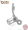 P Style 925 Sterling Silver Forever Friends Clear CZ Heart & Bow Knot Pendant Fit Charm Bracelets Women Fashion Jewelry PAS3751570267