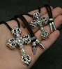 Croson S925 silver personality trend men039s and women039s flame cross necklace pearl chain pendant jewelry8825632