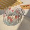 Wine Glasses 390ML Japan And South Korea Ins Hand-painted Tulip Flower Glass Cup Household Heat-resistant Drinking Big Belly Mousse