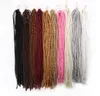 LANS 20 inch Synthetic Braiding Hair Extensions Dreadlocks 24 strands 100gpc Crochet Braids Hair White Blonde Black Color LS358680479