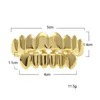 Grillz Dental Grills Erkek Altın Dişler Seti Moda Hip Hop Takı Yüksek Kalite Sekiz 8 Üst Diş Altı 6 Alt Damla Teslimat Vücut DHS3S