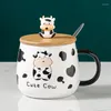 Mugs Large Capacity Cartoon Ceramic Cup Cute Cow Mug Creative Office Coffee Milk For Home