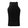 Men's Tank Tops AXYRXWR Men S Knit Cutout Fitted Top Undershirts Solid Color Sleeveless Muscle Shirts Summer For B-coffee