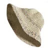 Berets KIKI Handmade Straw Hat Bucket Simple Wide Brim Fisherman