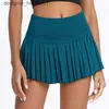 Short féminin Lu lemen Femmes Cloud Safe Hide Hide Tennis jupes xsxxl Running Pleed Foliness Yoga Pantskirt Sexy Outdoor C240413