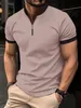 2023 Fashion Male Mâle de haute qualité Smmer Shorts Sleeve Polo-Shirtsmens Slim Fit Shirts TEES S3XL 240402