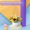 Fleurs décoratives en pot au tournesol plantes artificielles décoration intérieure céramique de bureau faux bonsaï