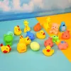 Bath Toys 10st/Set Baby Cute Animals Bath Toy Swimming Water Toys Soft Rubber Float Squeeze Sound Play Play Toys Gifts 240413