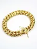 Bracelet de chaîne cubaine rempli d'or Miami Bracelet Double sécurité Hip Hop en acier inoxydable à haute voix lien de trottoir 5322042