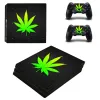 Stickers Green Leaf Weed PS4 Pro Stickers Play station 4 Skin Sticker Decal For PlayStation 4 PS4 Pro Console & Controller Skins Vinyl