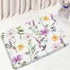 Bath Mats Rustic Flower Mat Pink Purple Floral Watercolour Plants Spring Scenery Room Carpet Home Decor Bathroom Non-slip Rug Doormat