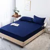 Bedding Sets Simplicity Solid Mattress Cover Bed Sheet Soft Cotton Fitted Bedspread Bedroom Pillowcases Single Double Size