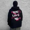 Sweats à capuche féminine Sweatshirts Harajuku American Retro Personnalize Letter You Love Me Sweat à sweat imprimé hiver