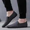 Casual Shoes Whoholl Men Luxury Trendy 2024 Slip On Formal Loafers Moccasins italienska svartgrå manliga körande sneakers