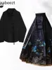 Robes de travail Suit chinois Disc bouton Shirt Han Elements Jupe de cheval Automne et hiver Hanfu Mujer Robe de style acteur