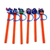 Dricker Straws New Styles Blue St Toppers ERS Charms PVC Återanvändbar dammpluggtecknad Dekorationstillbehör för STS Drop Delivery Home Ottl7