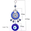 Figurines décoratives éoliennes pendentifs de dinde Amulette Mur à la maison Décor suspendu Blessing Protection Gift Catcher Blue Rhingestone