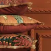 Oreiller Europe Fairy Story Luxury Velvet Cover 45x5cm Throw Dorative for Couch Living Room Bedroom Car Red Vintag
