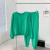 Kvinnors kostymer Blazers P23 Autumn Winter Fashion 3D Letter Casual tröja+Slim Leggings Set