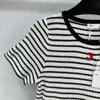 Basic & Casual Dresses designer Early Spring New CH Nanyou Gaoding Commuting Elegance Style Reduced Age Black and White Stripe Waist Slimming Knitted Dress 1SN3