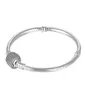 Sterling Silver Women Armband med Box White Micro Paled CZ Diamond Armband Logo Stamped For European Charms Bead9070966