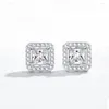 Stud Earrings TONGZHE 925 Sterling Silver For Women Square Small Zircon Rose Gold Fashion Jewelry