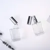 Förvaringsflaskor 1 st 15 ml explosiv platt fyrkantig transparent spray parfymglasflaska tom split bärbar