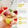Disposable Cups Straws 50 Pcs Ice Cream Bowls Sample Cup Portable Pudding Packaging Dessert Holder The Pet Server