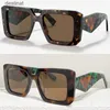 Lunettes de soleil Lunettes de soleil Symbole PR 23 YS 3N Femmes Designer Temples turquoise Triangle vert Temples décoratifs Fashion C240413