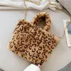 Axelväskor J60D Kvinnor damer leopard mönster crossbody canvas väska tote handväska handväska messenger satchel