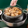 Double Boilers Vegetable Steamer Insert Stainless Steel Basket For Versatile Cooking Vegetables Pasta Removable Handle