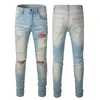 Jeans amirir jeans masculino calça calça calça border de bicicleta rasgada para tendência algodão jeans calças casuais calças pretas apertadas