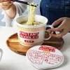Bowls Korea Japan Style Instant Noodle Ceramic Cup Ramen Bowl With Cover Bento Box Student Lunch Soup