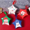 Hediye sargısı (50 parça/lot) Noel dekorasyon yıldız şekli kurabiye kutusu Noel Baba Kırmızı Şeker Kutuları Yıl Parti Dekor Kids B012