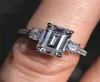 Emerald Cut 4CT Lab Diamond Ring 100 original 925 STERLING SIGHER SIGAGNE BAGLE BANDES POUR LES JIEDRES DE FEUX FEMMES1347805